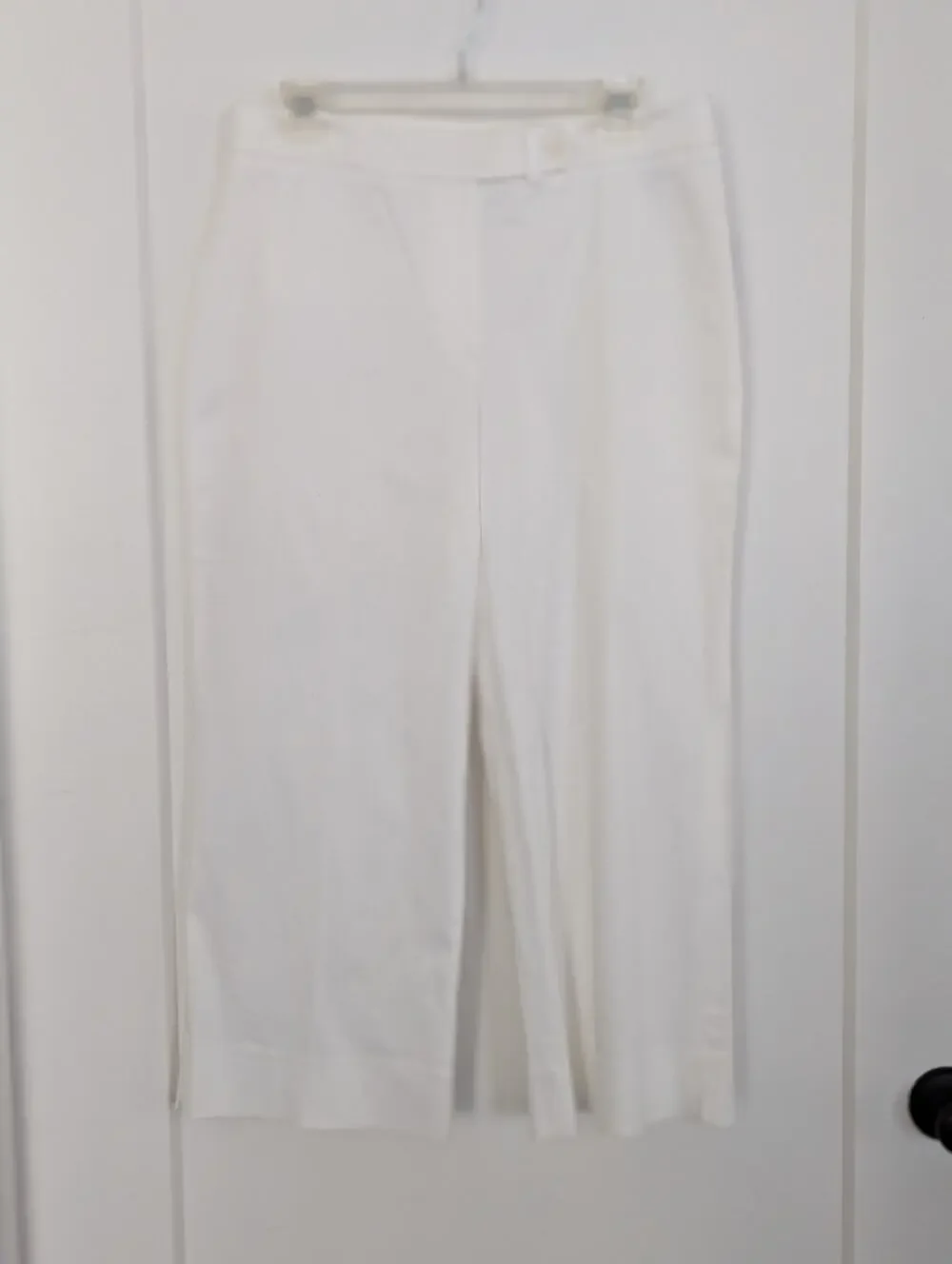 Jones New York Signature 8 White Wide Leg Cropped Pant Casual Chic NWT